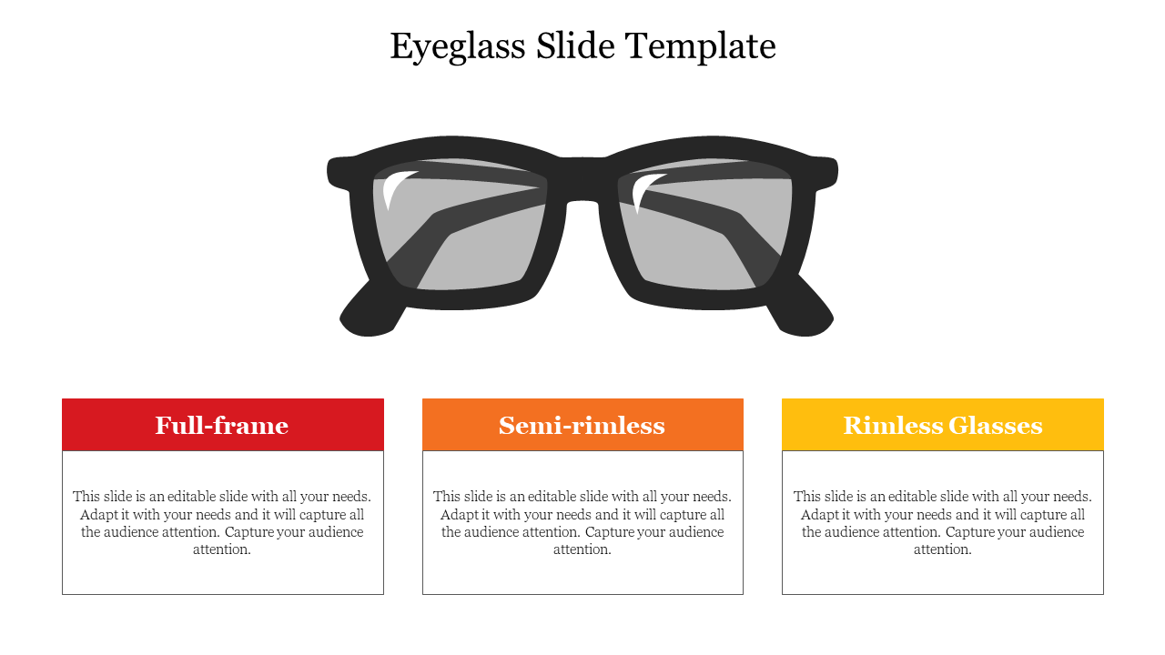 Attractive Eyeglass Slide Template Presentation Design